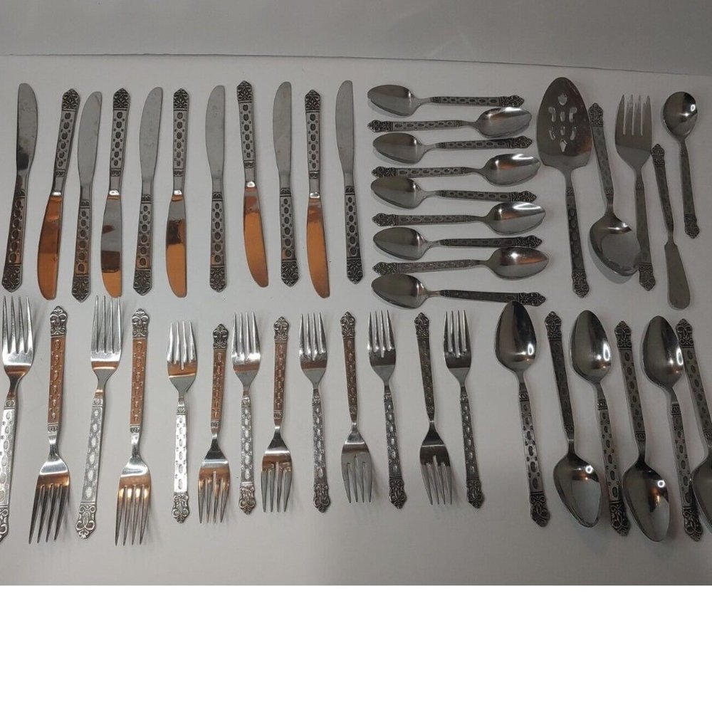 Lifetime Cutlery Stainless Steel Flatware Lot 44 Pieces Japan Dinner Fork Spoon